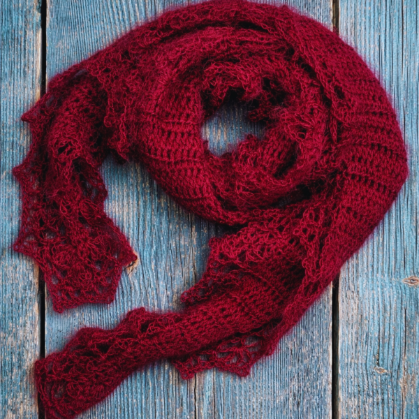 Oppskrift heklet Lille Pynteskjerf by yorgA